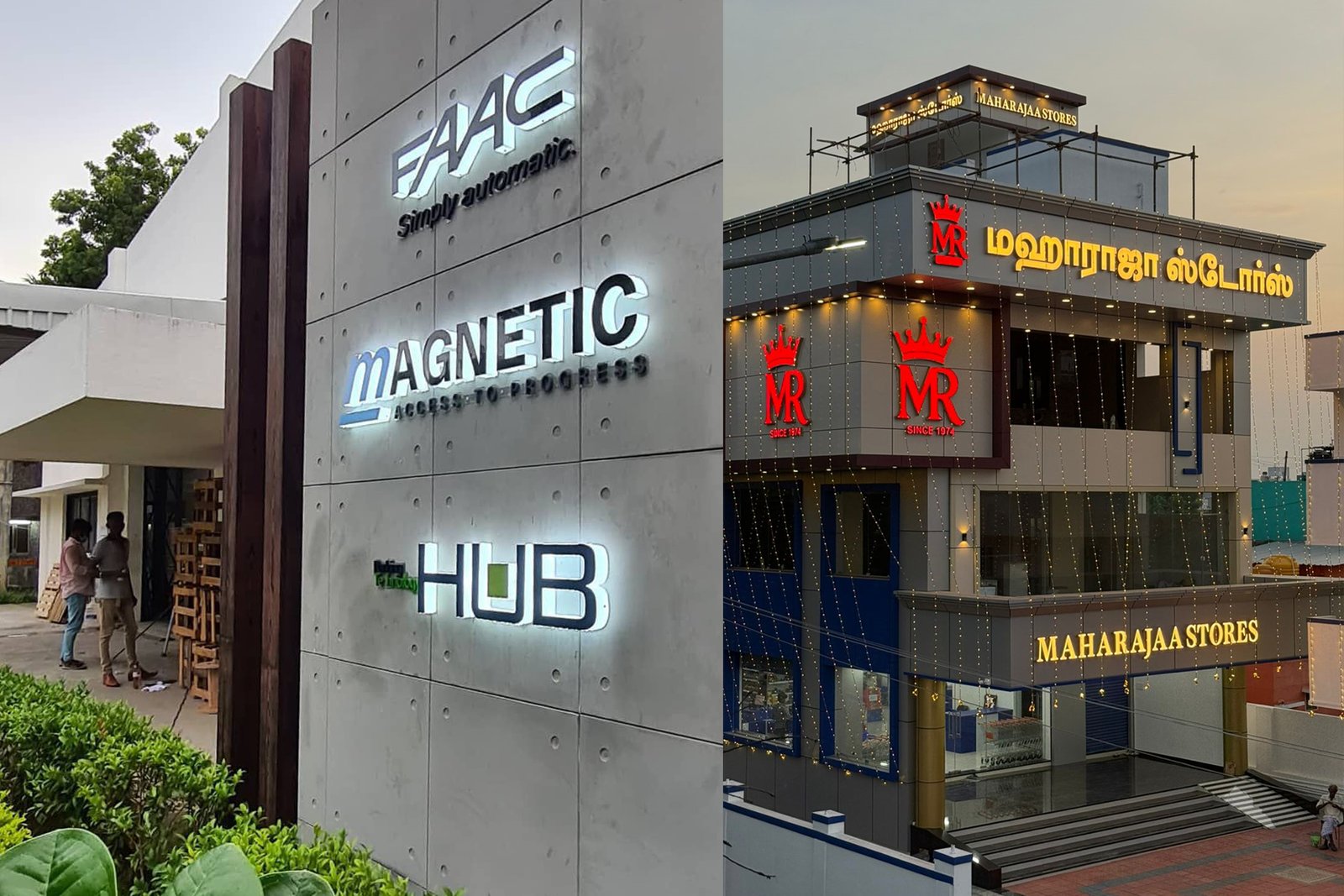 Pylon signage with LED wall